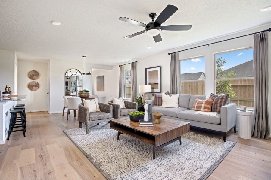 Representative furnished interior of a home built from the Plan 1416 Modeled by KB Home in Glendale Lakes North, Rosharon (Image 3). Representative furnished interior of a home built from the Plan 1416 Modeled by KB Home in Glendale Lakes North, Rosharon (Image 3).