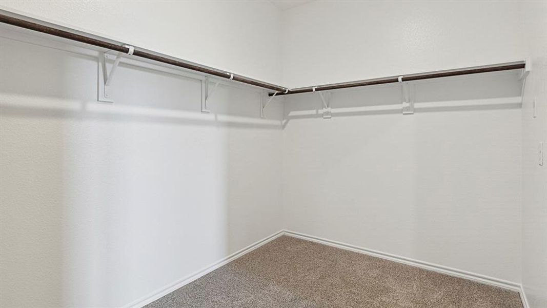 This space features clean white walls, light brown carpet, and a white baseboard