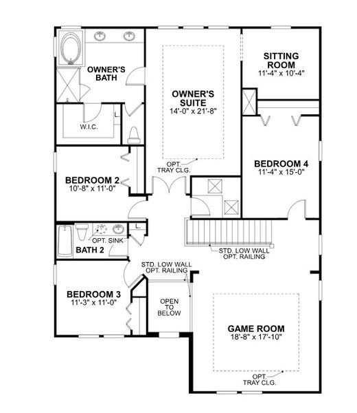 2D floor plan layout for the Coronado  III by M/I Homes in Connerton, Land O' Lakes, FL (Image 3).
