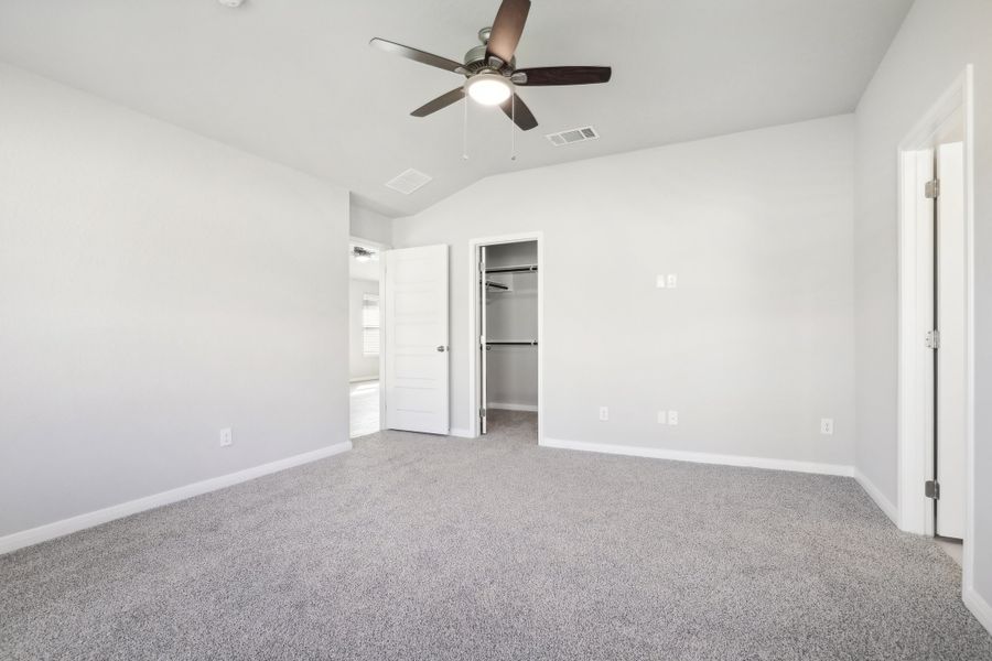 Primary suite in the Oleander floorplan at a Meritage Homes community. Primary suite in the Oleander floorplan at a Meritage Homes community.