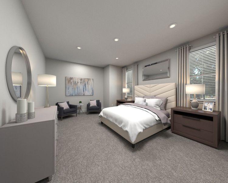 The primary suite offers a private retreat. The primary suite offers a private retreat.