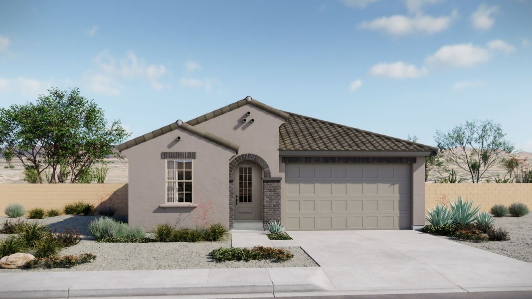 Representative exterior photo of a completed home built from the Copper by Mattamy Homes in Alamar At Rocking K, Tucson, AZ (Image 3). Representative exterior photo of a completed home built from the Copper by Mattamy Homes in Alamar At Rocking K, Tucson, AZ (Image 3).