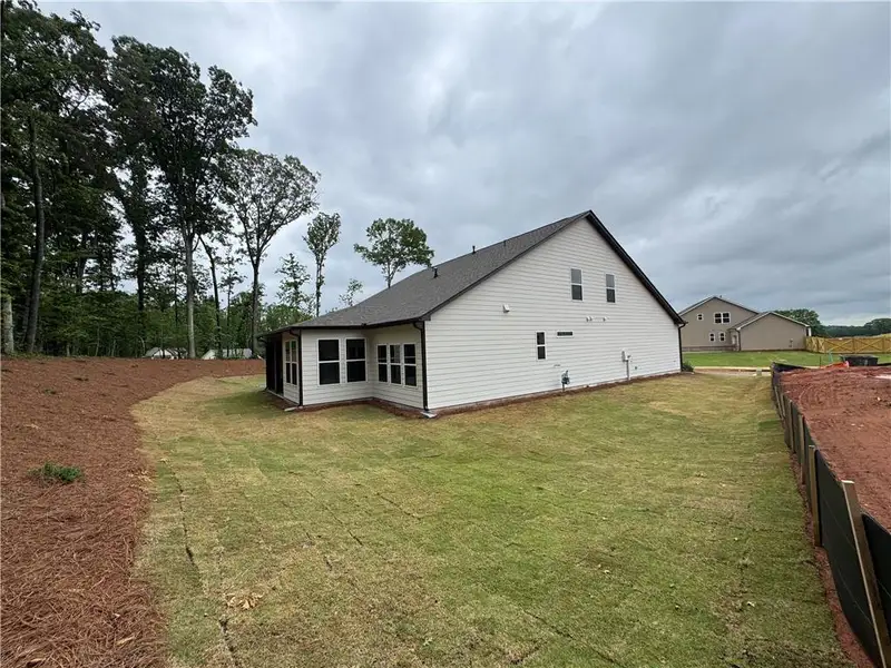 Exterior details and patio area of a home in Rosewood Lake Preserve, Hoschton (Image 4).
