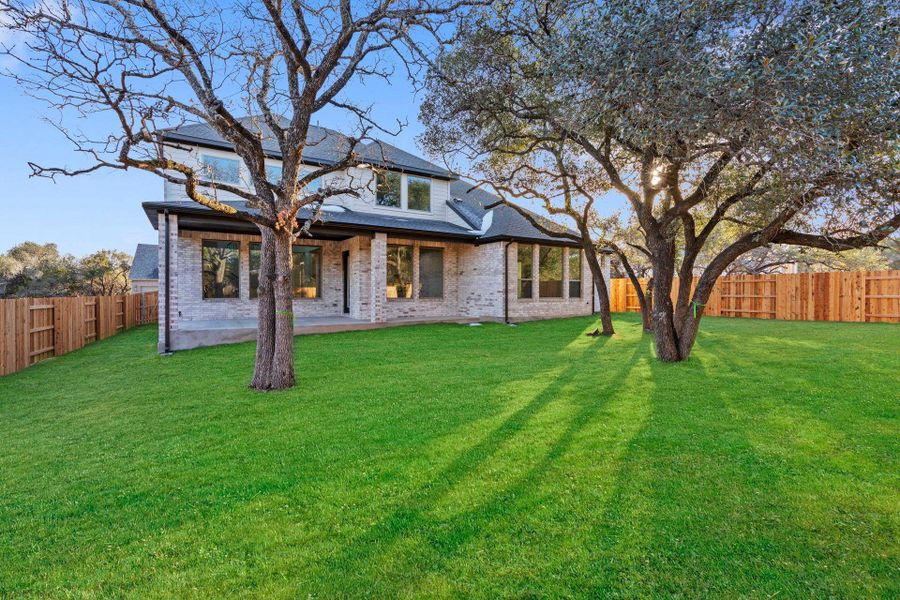 Rear of Home and Private Backyard