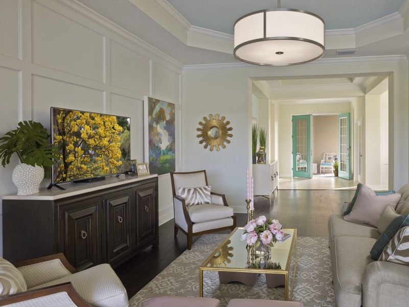 Furnished interior view inside a new home in Boca Royale Golf & Country Club at Wellen Park, Englewood (Image 11).