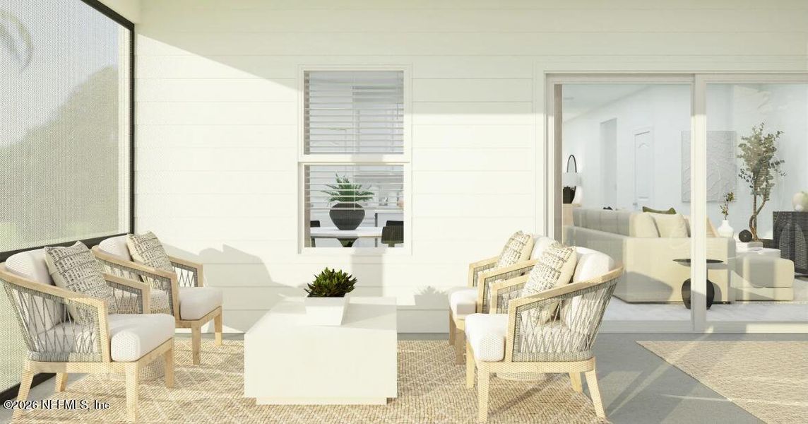 Exterior details and patio area of a home in Silver Meadows at SilverLeaf, St. Augustine (Image 2).