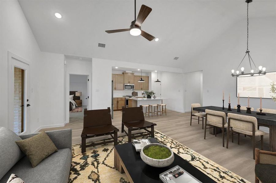 Furnished interior view inside a new home in Aspire at Noble Ridge, Howe (Image 17).