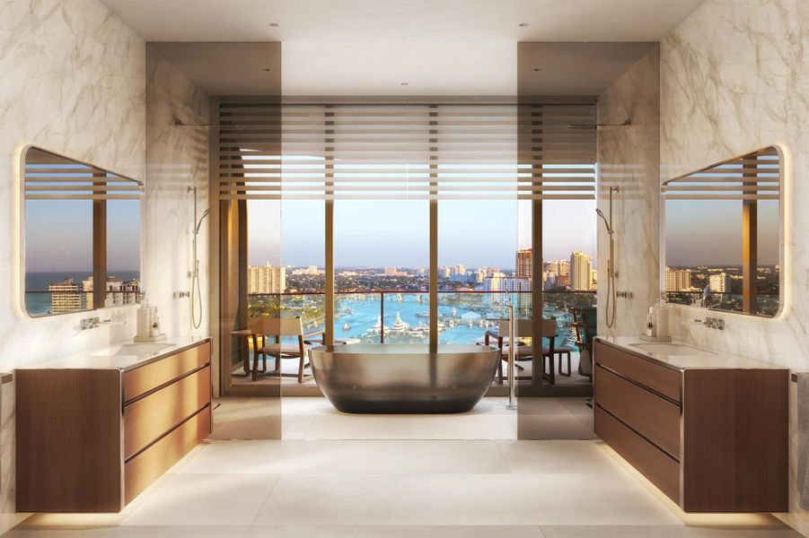 Furnished interior view inside a new home in Riva Residenze, Fort Lauderdale (Image 3).