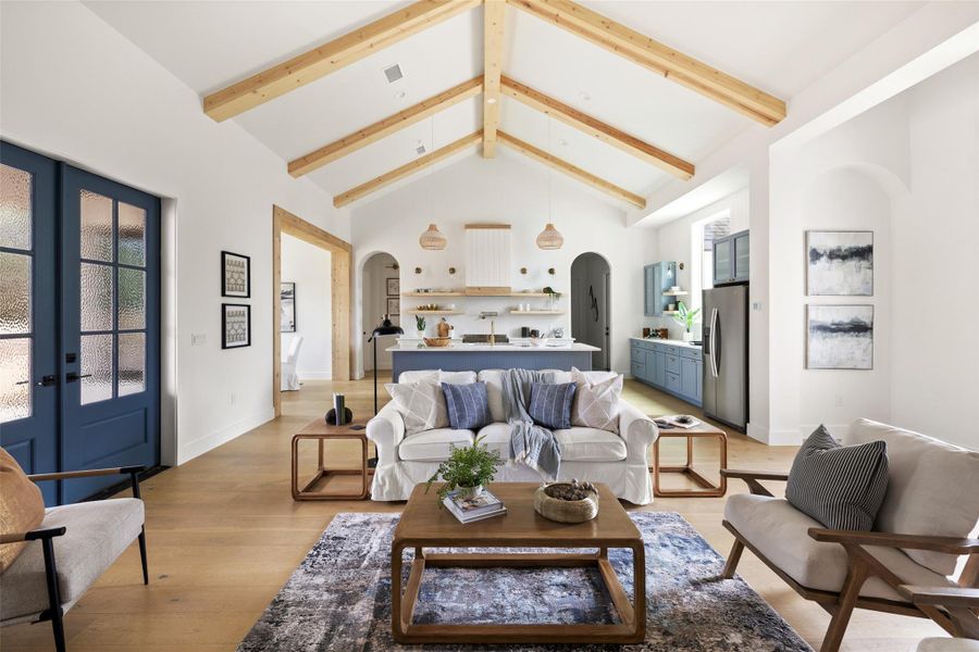 Furnished interior view inside a new home in , Wimberley (Image 9).