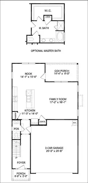 2D floor plan layout for the 2121 by Adams Homes in Rockfish Pointe, Wallace, NC (Image 3).