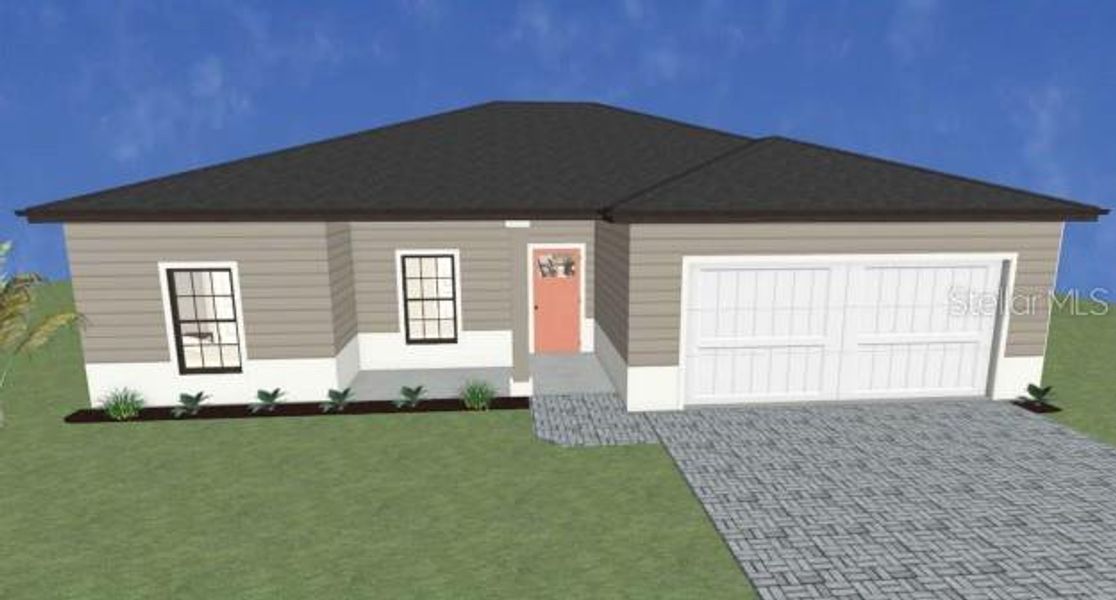 Front exterior of a new home in , North Port, FL, highlighting curb appeal (Image 1).