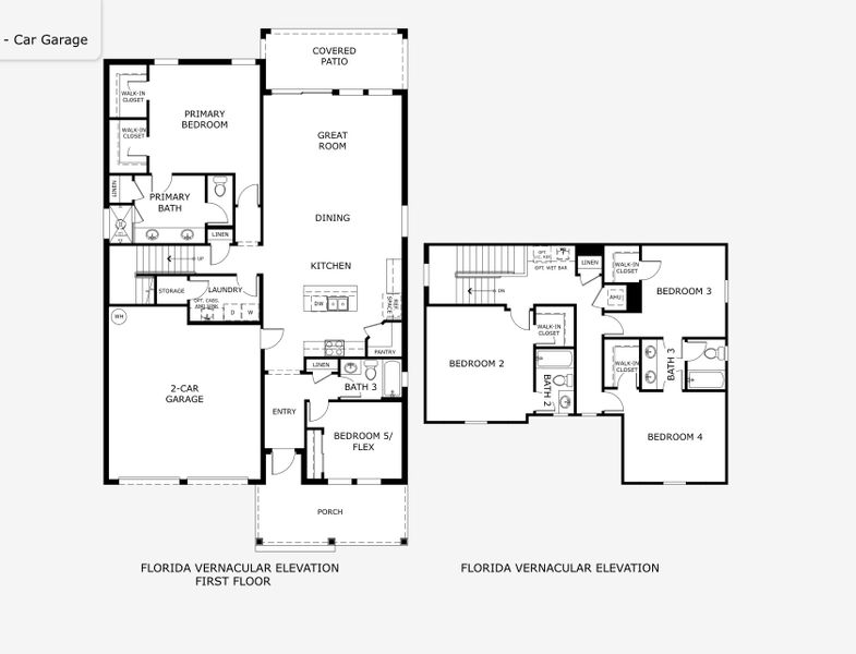 2D floor plan layout for the Maple by Risewell Homes in Cypress Bluff, Groveland, FL (Image 4).