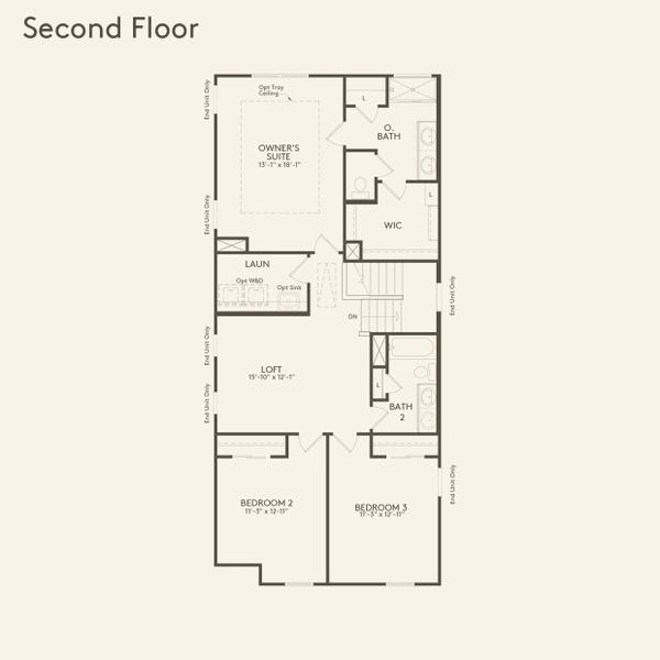 2D floor plan layout for the Stillwell by Pulte Homes in Adler Springs, Powder Springs, GA (Image 4).