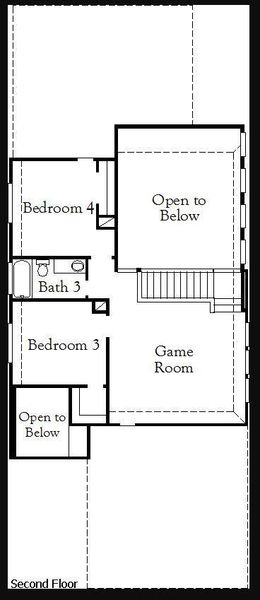 2D floor plan layout of this home in Bridgeland, Cypress, TX (Image 3).