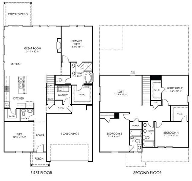 2D floor plan layout for the Sherwood by Meritage Homes in Riverwood Farm, Piedmont, SC (Image 3).