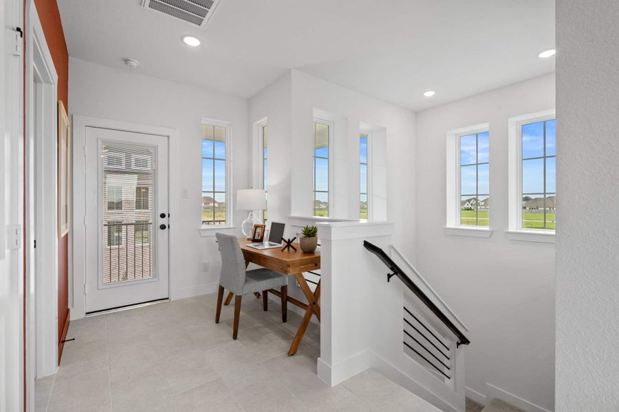Furnished interior view inside a new home in Bridgeland, Cypress (Image 15). Furnished interior view inside a new home in Bridgeland, Cypress (Image 15).
