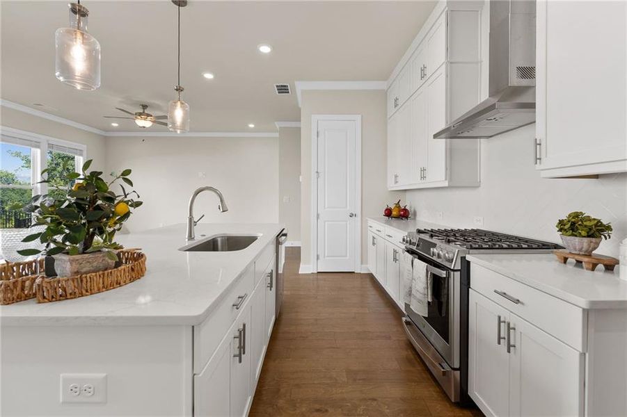 Furnished interior view inside a new home in Palisades Single Family, Cumming (Image 11). Furnished interior view inside a new home in Palisades Single Family, Cumming (Image 11).