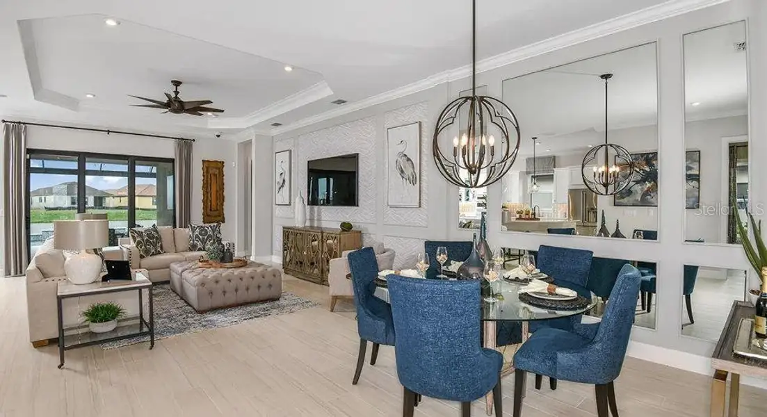 Furnished interior view inside a new home in Esplanade at Wiregrass Ranch, Wesley Chapel (Image 11).
