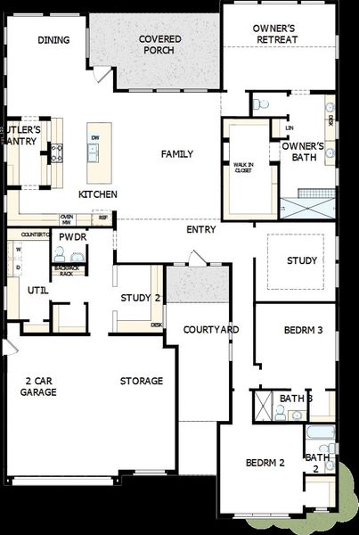 2D floor plan layout of this home in The Ridge at Victory, Litchfield Park, AZ (Image 5). 2D floor plan layout of this home in The Ridge at Victory, Litchfield Park, AZ (Image 5).