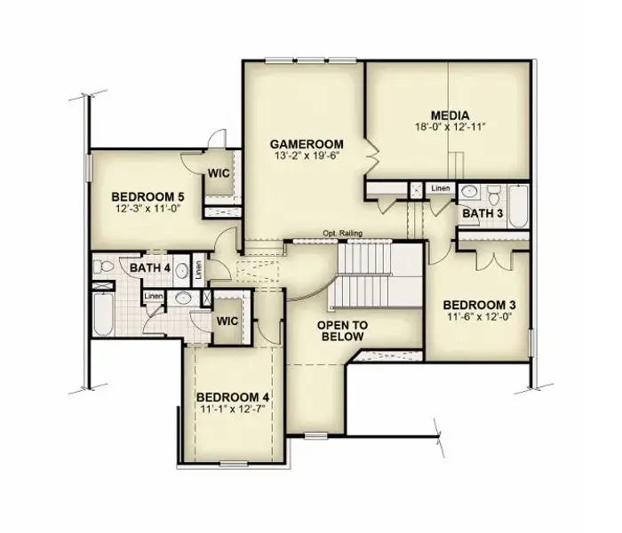 2D floor plan layout for the Alexander - 60 Ft Home Site by Rockwell Homes in Nelson Lake Estates, Rockwall, TX (Image 50).