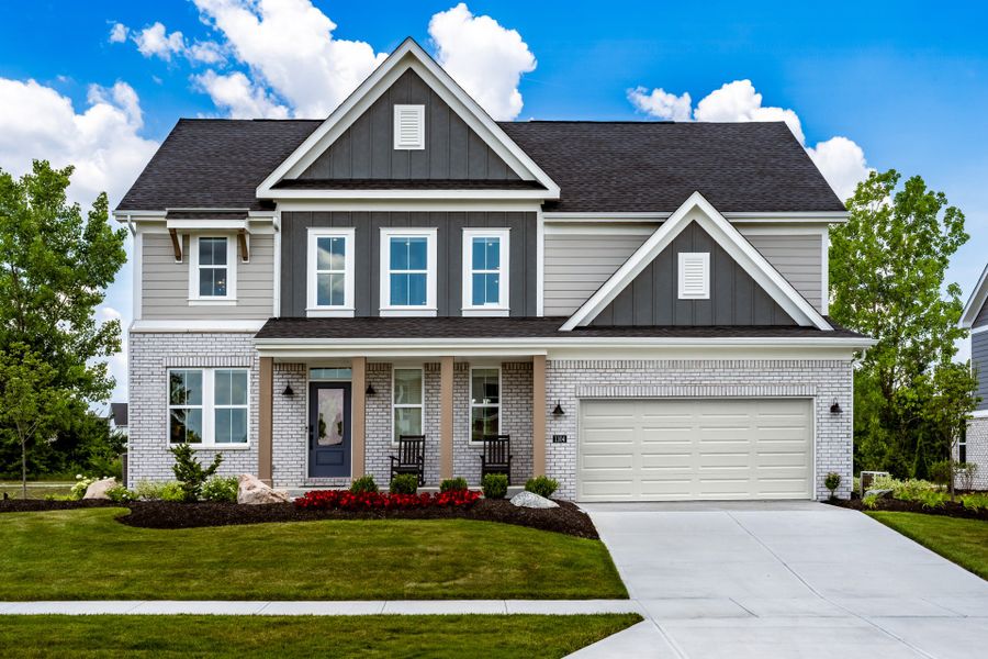 Representative exterior photo of a completed home built from the Wyatt by Fischer Homes in Twin Lakes, Hoschton, GA (Image 19).