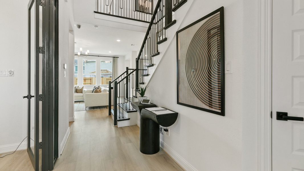 Representative furnished interior of a home built from the Mimosa by DRB Homes in Brookewater, Rosenberg (Image 5).