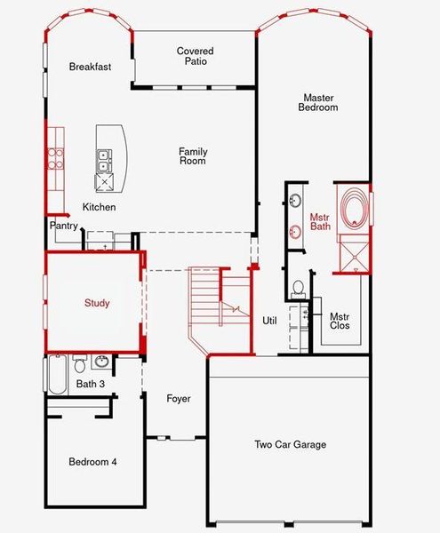 2D floor plan layout of this home in The Trails, New Caney, TX (Image 5).