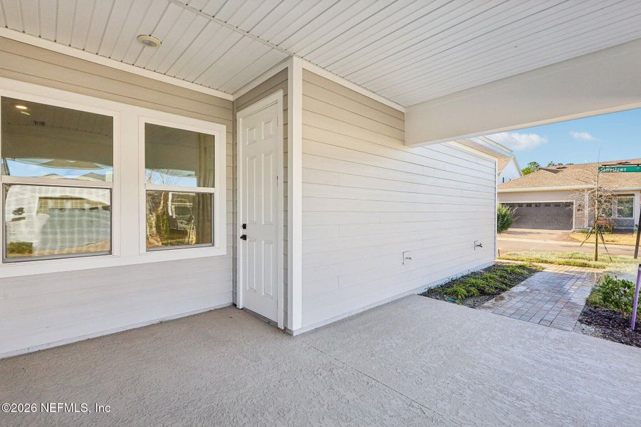 Exterior details and patio area of a home in Brookside at Shearwater, St. Augustine (Image 3).