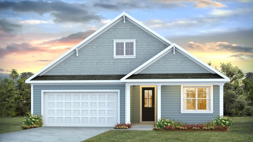 Representative exterior photo of a completed home built from the LITCHFIELD by D.R. Horton in Shell Pointe, Gilbert, SC (Image 2). Representative exterior photo of a completed home built from the LITCHFIELD by D.R. Horton in Shell Pointe, Gilbert, SC (Image 2).