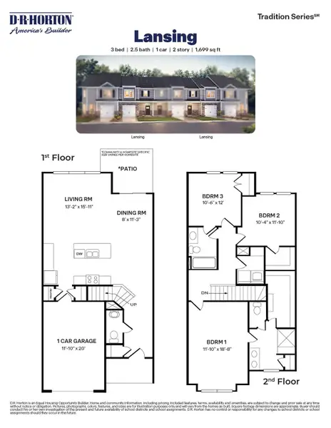 2D floor plan layout of this home in The Grove at Glennview, Kernersville, NC (Image 5).