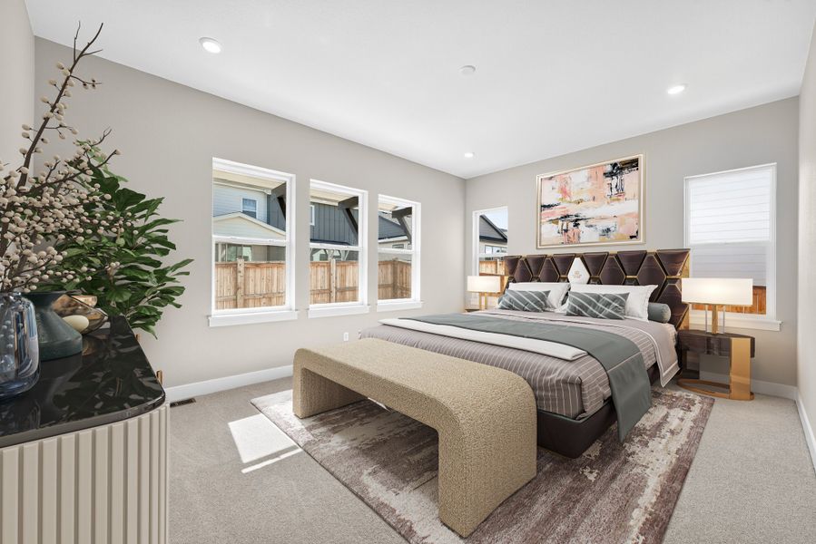 Furnished interior view inside a new home in Trailstone, Arvada (Image 9).