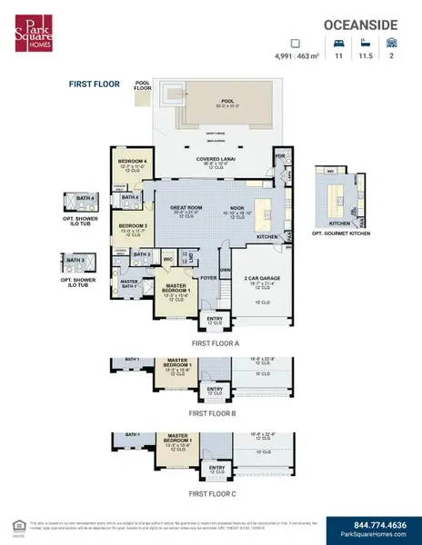 2D floor plan layout for the Oceanside by Park Square Residential in Windsor Cay Resort, Clermont, FL (Image 3). 2D floor plan layout for the Oceanside by Park Square Residential in Windsor Cay Resort, Clermont, FL (Image 3).