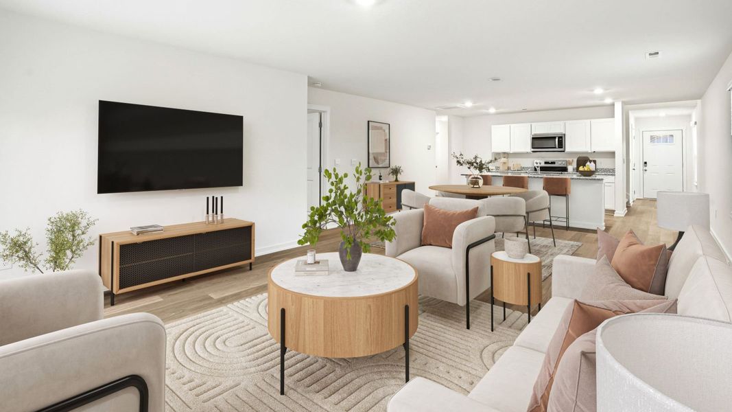 Representative furnished interior of a home built from the Manning by D.R. Horton in Highland View, Seymour (Image 8).