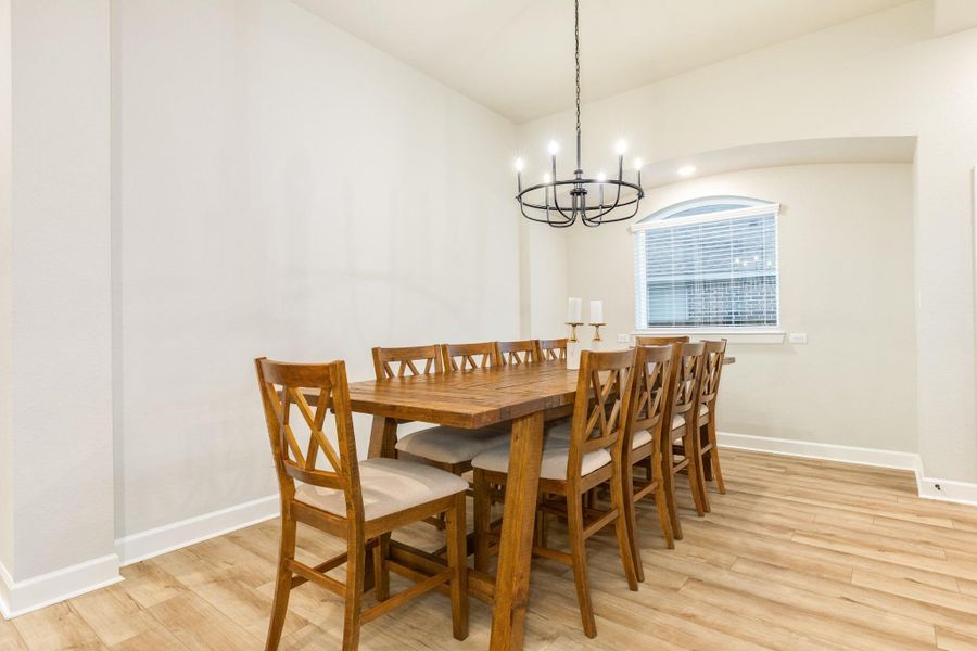 This home's large dining area can comfortably seat 10 people, with room to spare