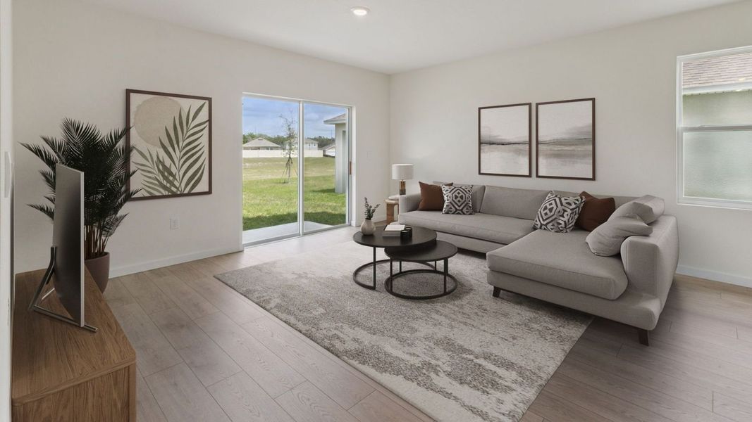 Representative furnished interior of a home built from the Robie by D.R. Horton in Kindred, Kissimmee (Image 6).