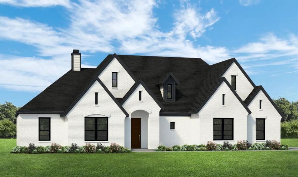 Representative exterior photo of a completed home built from the The Macy by Elmwood Custom Homes in Matthews Farm, Venus, TX (Image 3). Representative exterior photo of a completed home built from the The Macy by Elmwood Custom Homes in Matthews Farm, Venus, TX (Image 3).