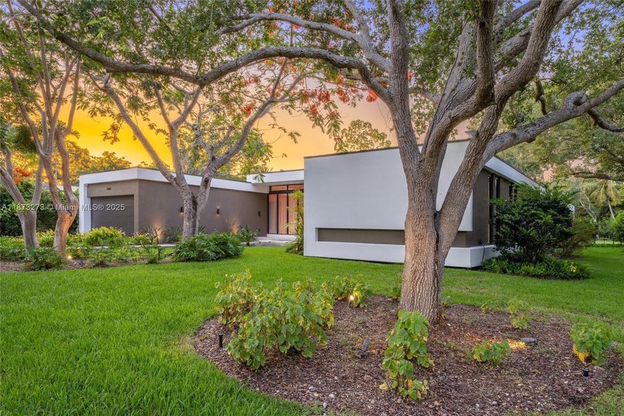 Front exterior of a new home in , Pinecrest, FL, highlighting curb appeal (Image 23).