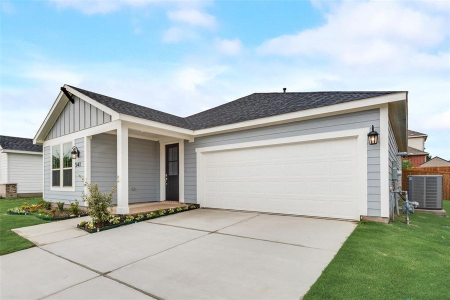 Front exterior of a new home in Creekside of Crowley, Crowley, TX, highlighting curb appeal (Image 1).