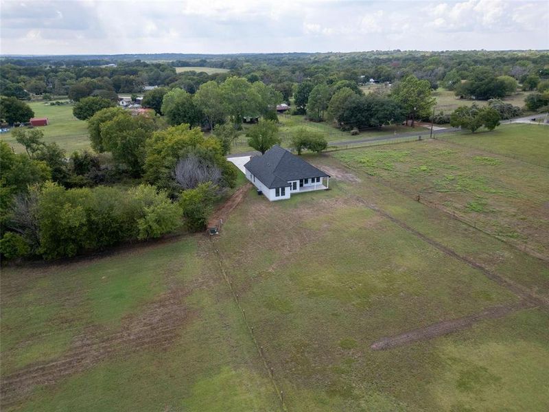 Bird's eye view featuring a rural view