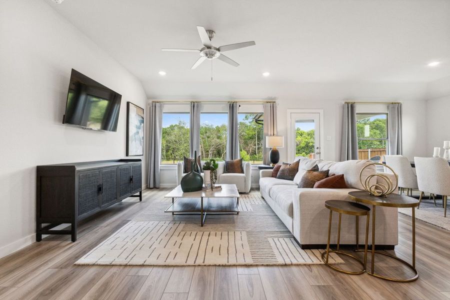 Living Room in the Emmy II home plan by Trophy Signature Homes