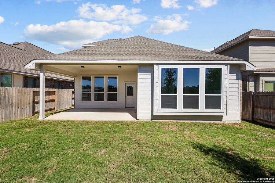 Exterior details and patio area of a home in Stillwater Ranch 45', San Antonio (Image 21). Exterior details and patio area of a home in Stillwater Ranch 45', San Antonio (Image 21).
