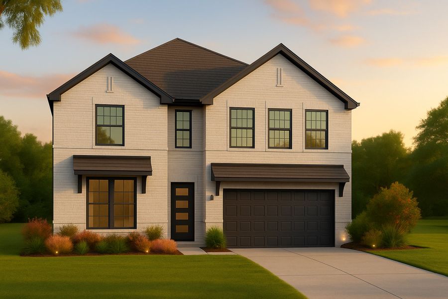 Representative exterior photo of a completed home built from the Hawthorn II Katy Lakes 50s by Brohn Homes in Katy Lakes, Katy, TX (Image 23).