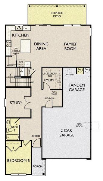 2D floor plan layout of this home in Covered Bridge, Hutto, TX (Image 3).