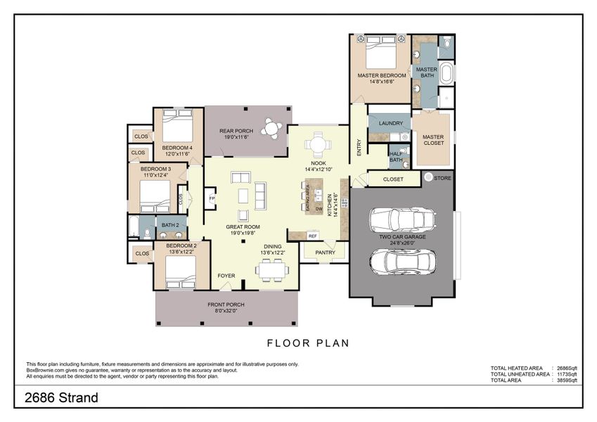 2D floor plan layout for the Erin by Trinity Classic Homes in The Reserve at Shadle, Poolville, TX (Image 3). 2D floor plan layout for the Erin by Trinity Classic Homes in The Reserve at Shadle, Poolville, TX (Image 3).