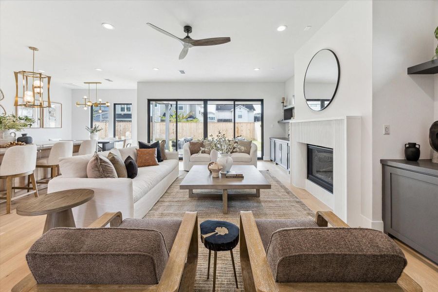 Enjoy all of the natural lighting this home has to offer with the large sliding glass doors to your back patio.