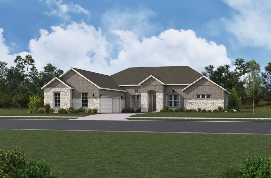 Representative exterior photo of a completed home built from the Campania by Beazer Homes in Highland Estates, San Antonio, TX (Image 7). Representative exterior photo of a completed home built from the Campania by Beazer Homes in Highland Estates, San Antonio, TX (Image 7).