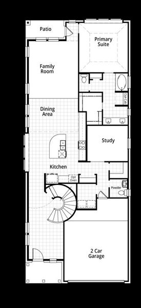 2D floor plan layout of this home in Santa Rita Ranch: 40-45ft. lots, Liberty Hill, TX (Image 2).