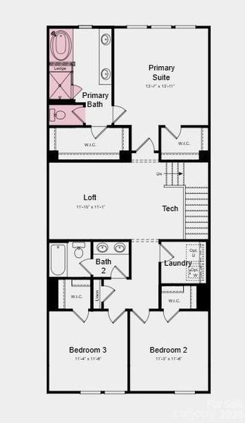 Additional Highlights Include: Split shower and tub at primary bath.