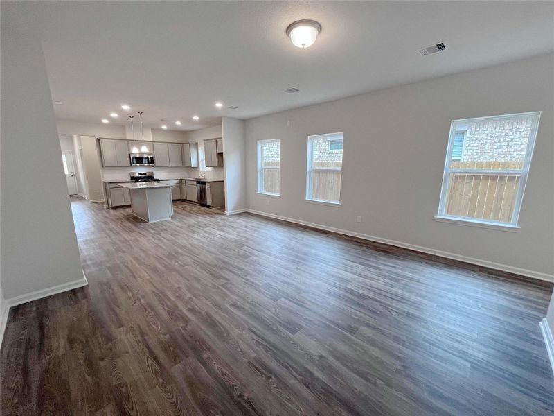 The Mockingbird II- Family Room Angled View. Sample photo used for illustrative purposes only, options/colors will vary.