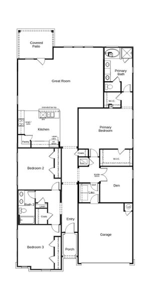2D floor plan layout of this home in Salerno - Classic Collection, Round Rock, TX (Image 3). 2D floor plan layout of this home in Salerno - Classic Collection, Round Rock, TX (Image 3).